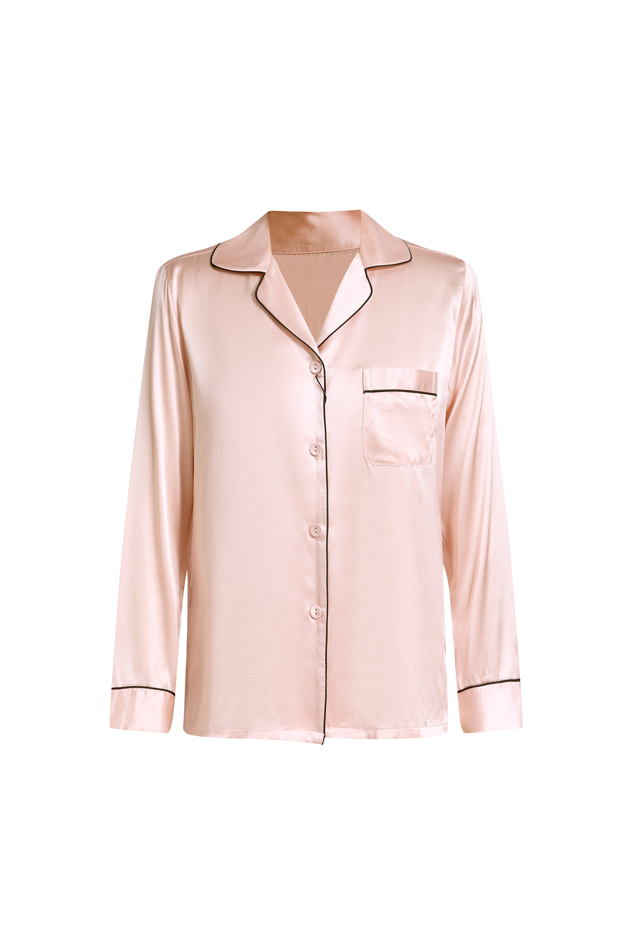 Blushing Skies Silk Pajama Set In Mulberry Silk - Peach Sorbet