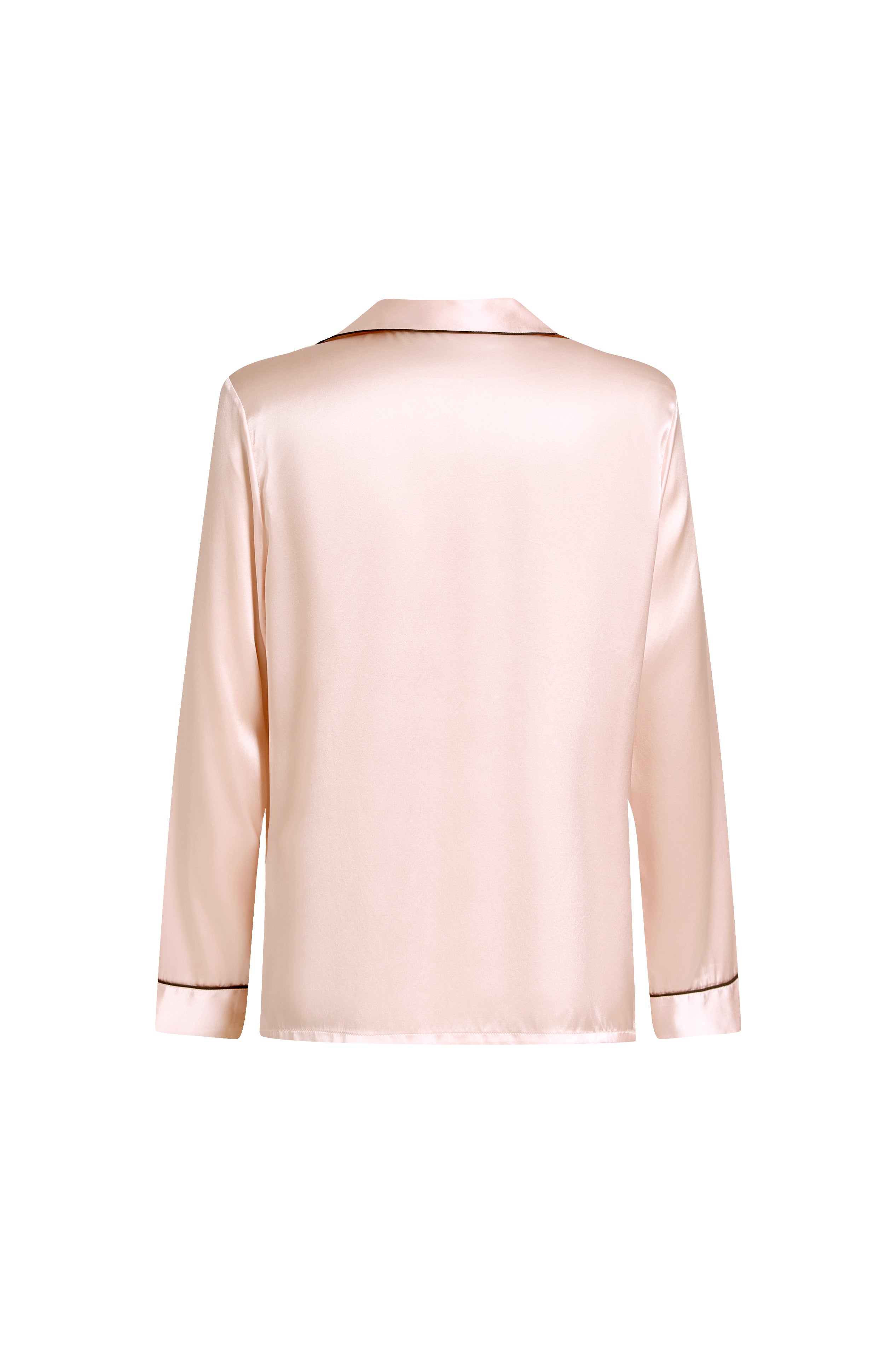 Blushing Skies Silk Pajama Set In Mulberry Silk - Peach Sorbet