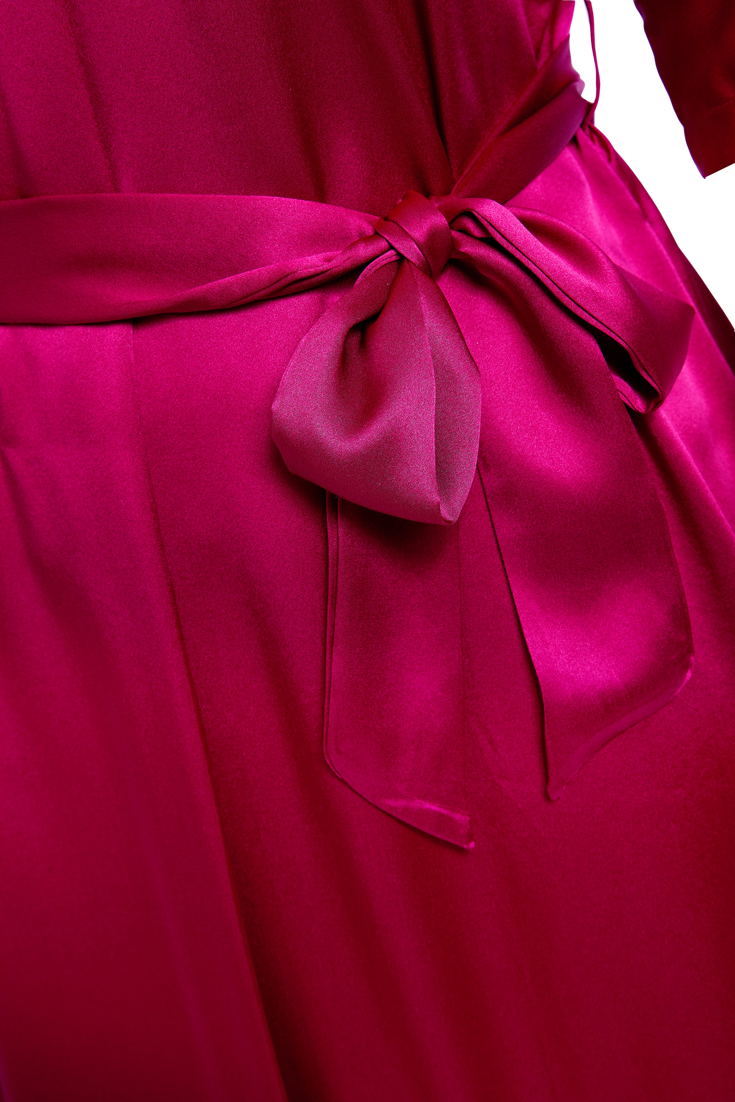 Crimson Maple Robe In Mulberry Silk - Mulled Wine