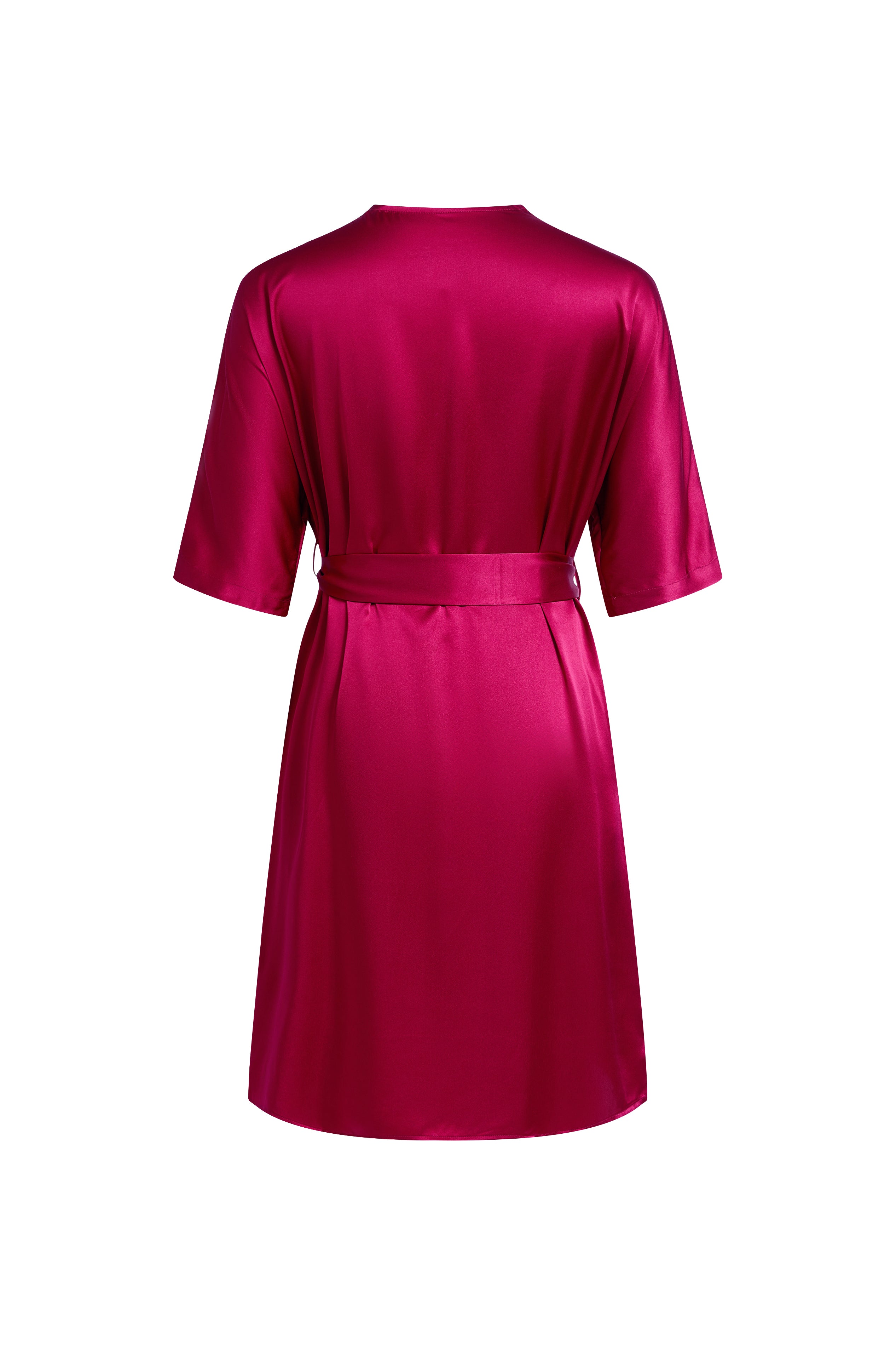 Crimson Maple Robe In Mulberry Silk - Mulled Wine