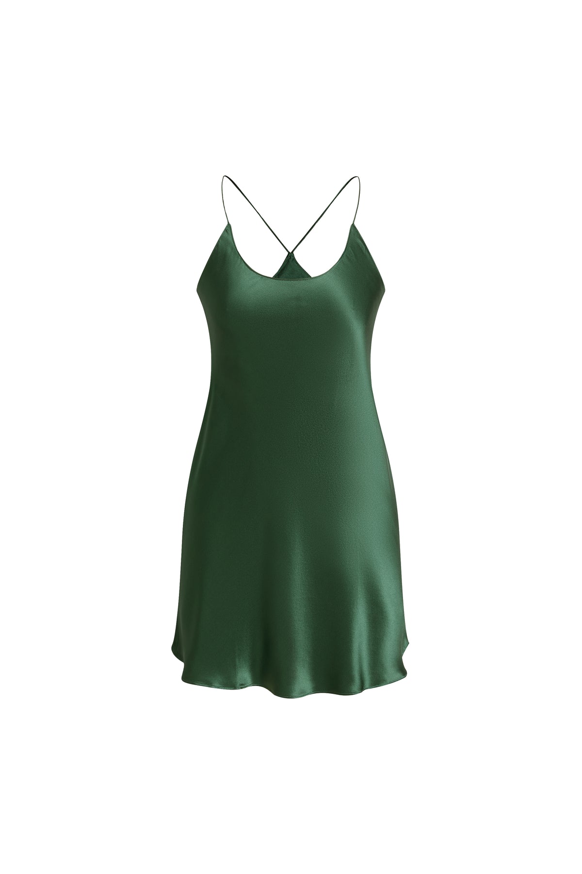 Viridian Lake Chemise and Robe Set In Mulberry Silk - Pine Shadow