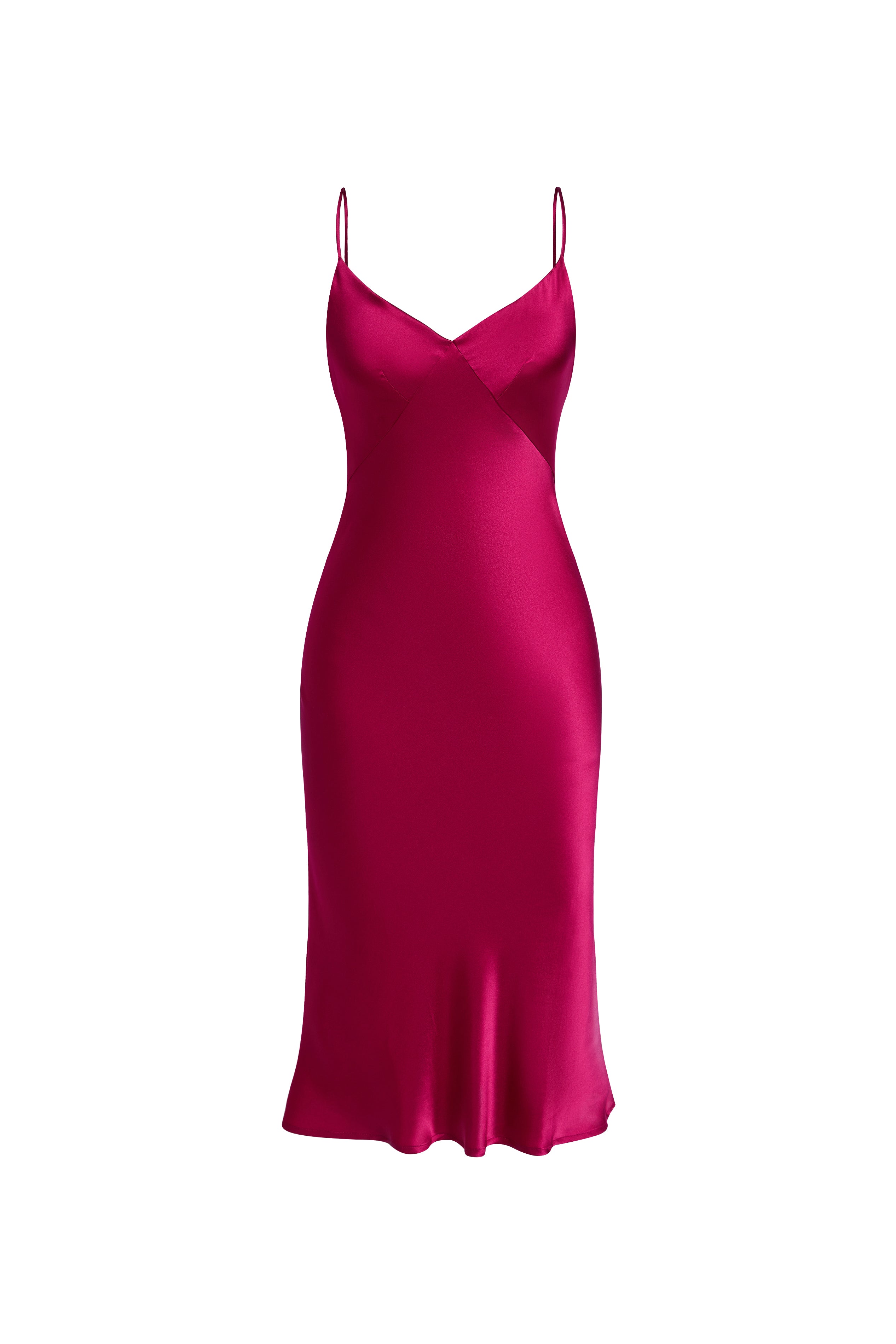Crimson Maple Slip Dress In Mulberry Silk - Mulled Wine