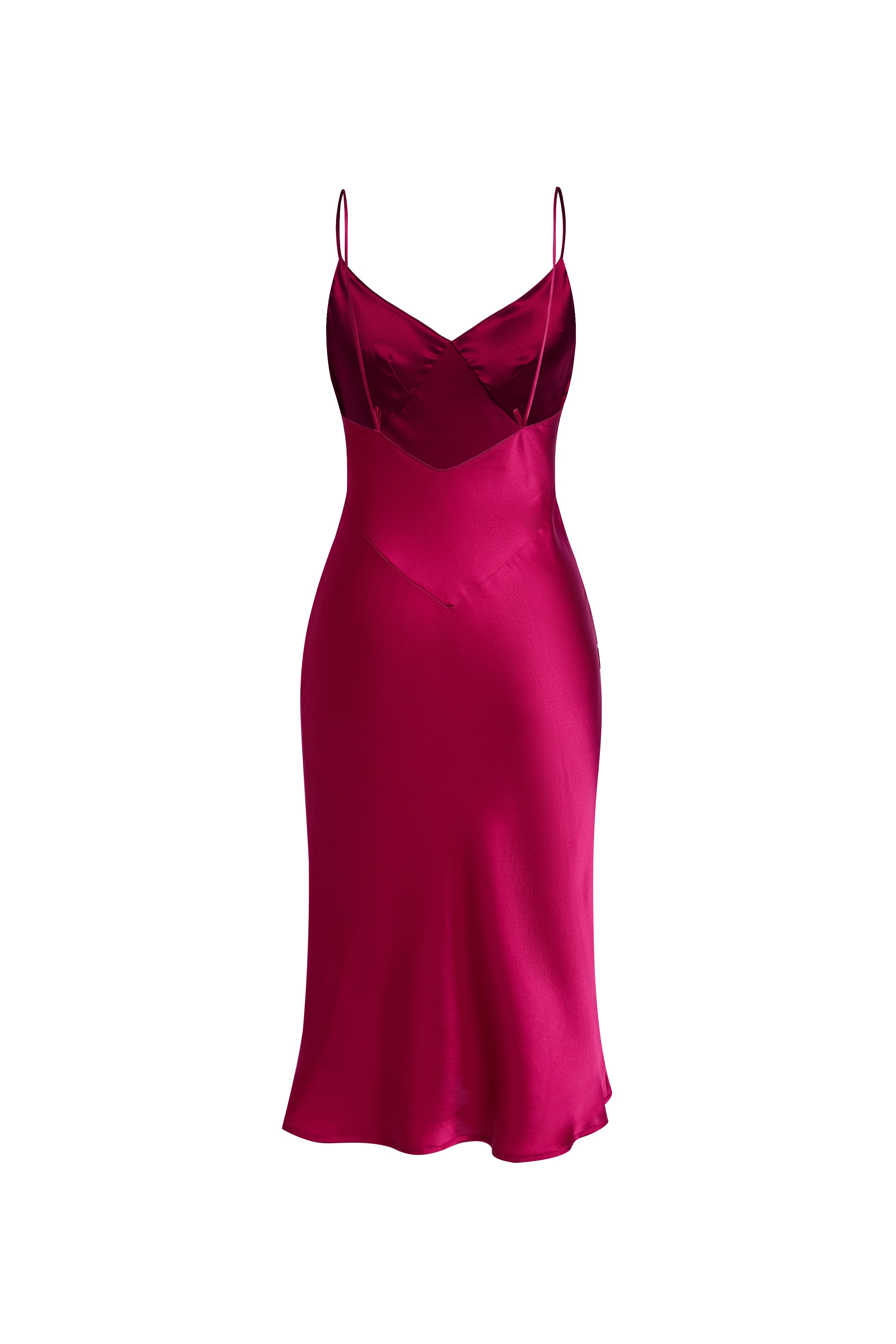Crimson Maple Slip Dress In Mulberry Silk - Mulled Wine