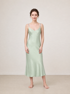 Viridian Lake Midi Slip Dress In Mulberry Silk - Misty Pine