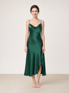 Viridian Lake Midi Slip Dress In Mulberry Silk - Pine Shadow