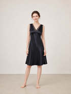 Midnight indigo Slip Dress In Mulberry Silk - Onyx Night