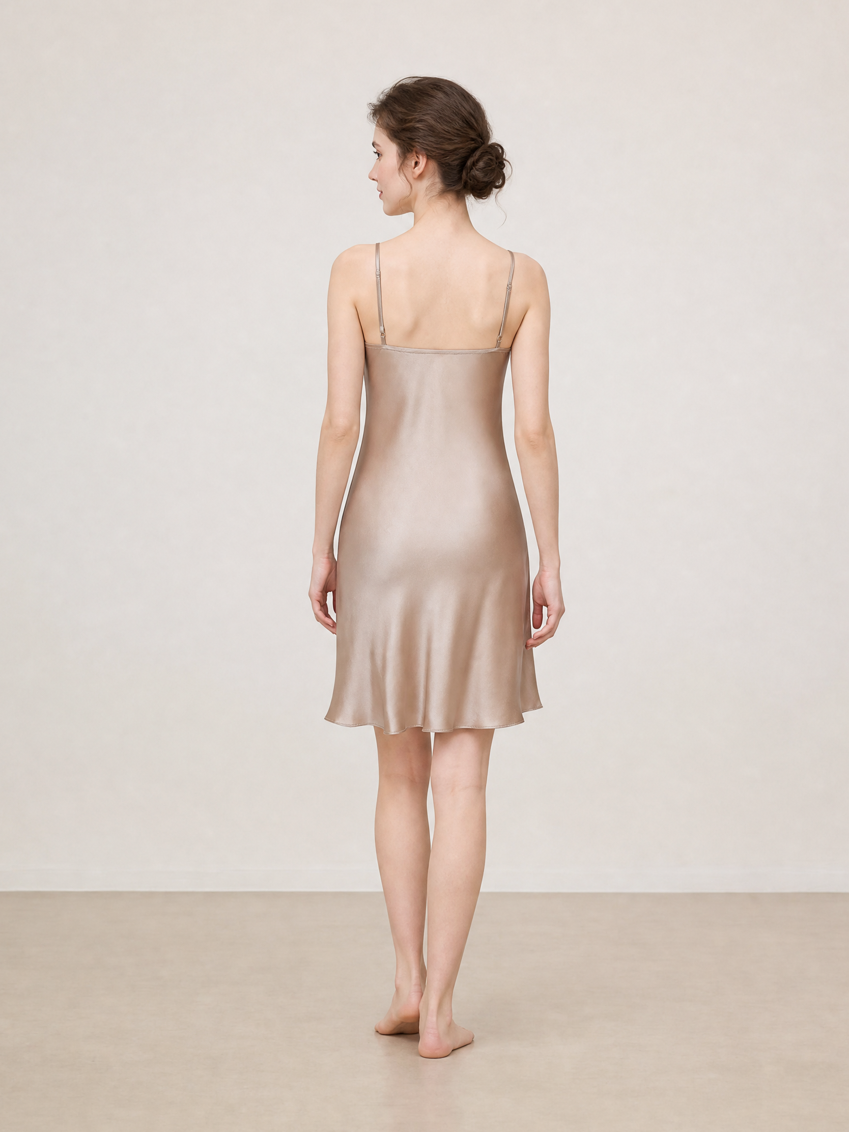 Wheat Shadows Slip Dress In Mulberry Silk - Amber Grain