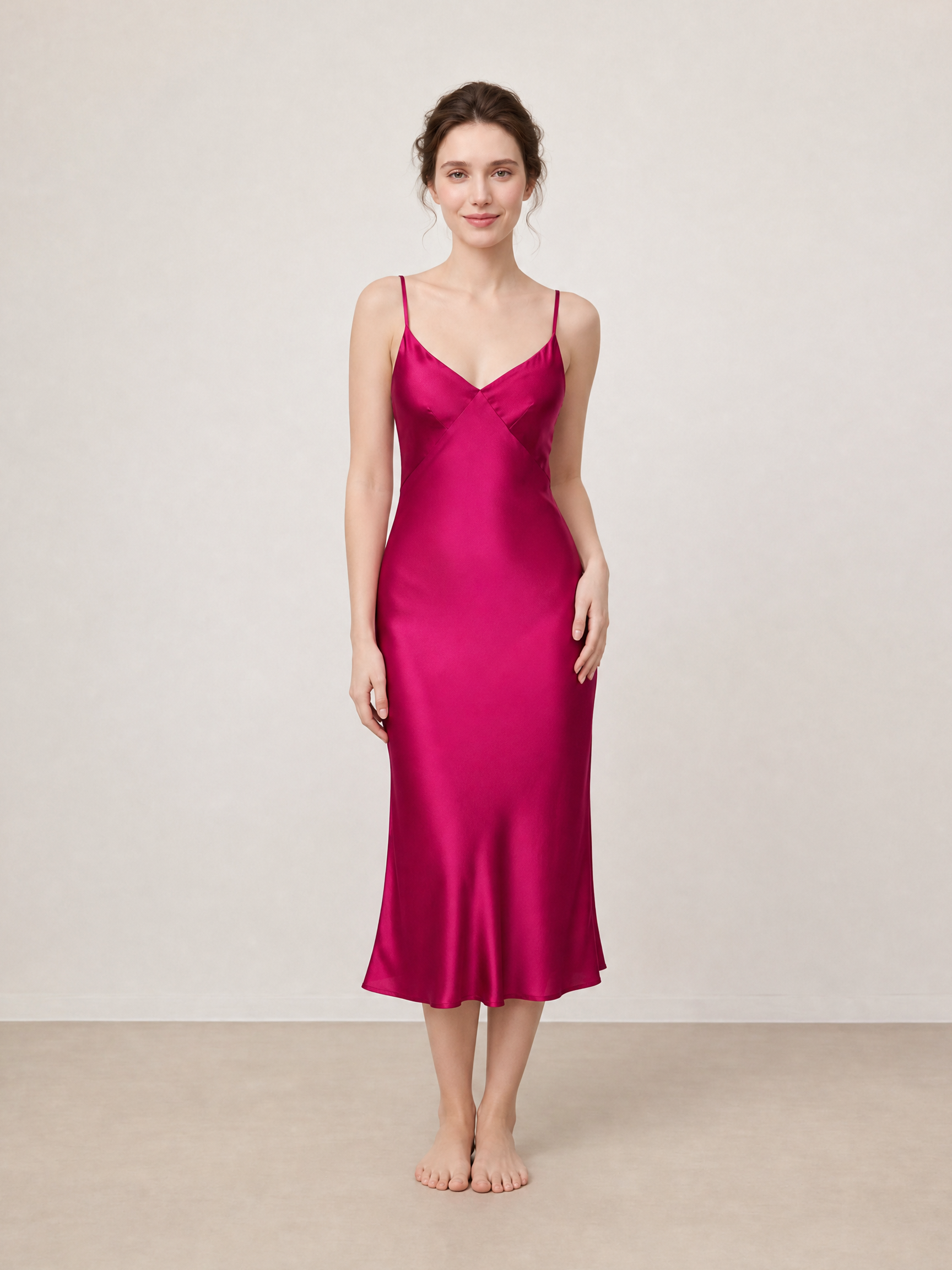 Crimson Maple Slip Dress In Mulberry Silk - Mulled Wine