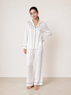 Lunar Glow Silk Pajama Set In Mulberry Silk - Moonbeam