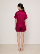 Crimson Maple Short Sleeve and Tap Pants Set In Mulberry Silk - Mulled Wine
