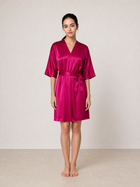 Crimson Maple Robe In Mulberry Silk - Mulled Wine