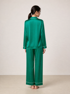 Viridian Lake Silk Pajama Set In Mulberry Silk - Viridian Depth