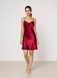 Crimson Maple Slip Dress In Mulberry Silk - Mulled Wine