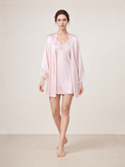 Blushing Skies Chemise and Robe Set In Mulberry Silk - Lilac Cloud