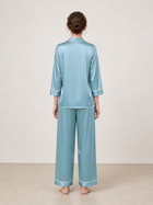 Viridian Lake Silk Pajama Set In Mulberry Silk - Twilight Sea