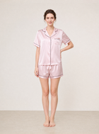 Blushing Skies Short Sleeve and Tap Pants Set In Mulberry Silk - Peach Sorbet