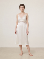 Lunar Glow Slip Dress In Mulberry Silk - Moonlit Stone