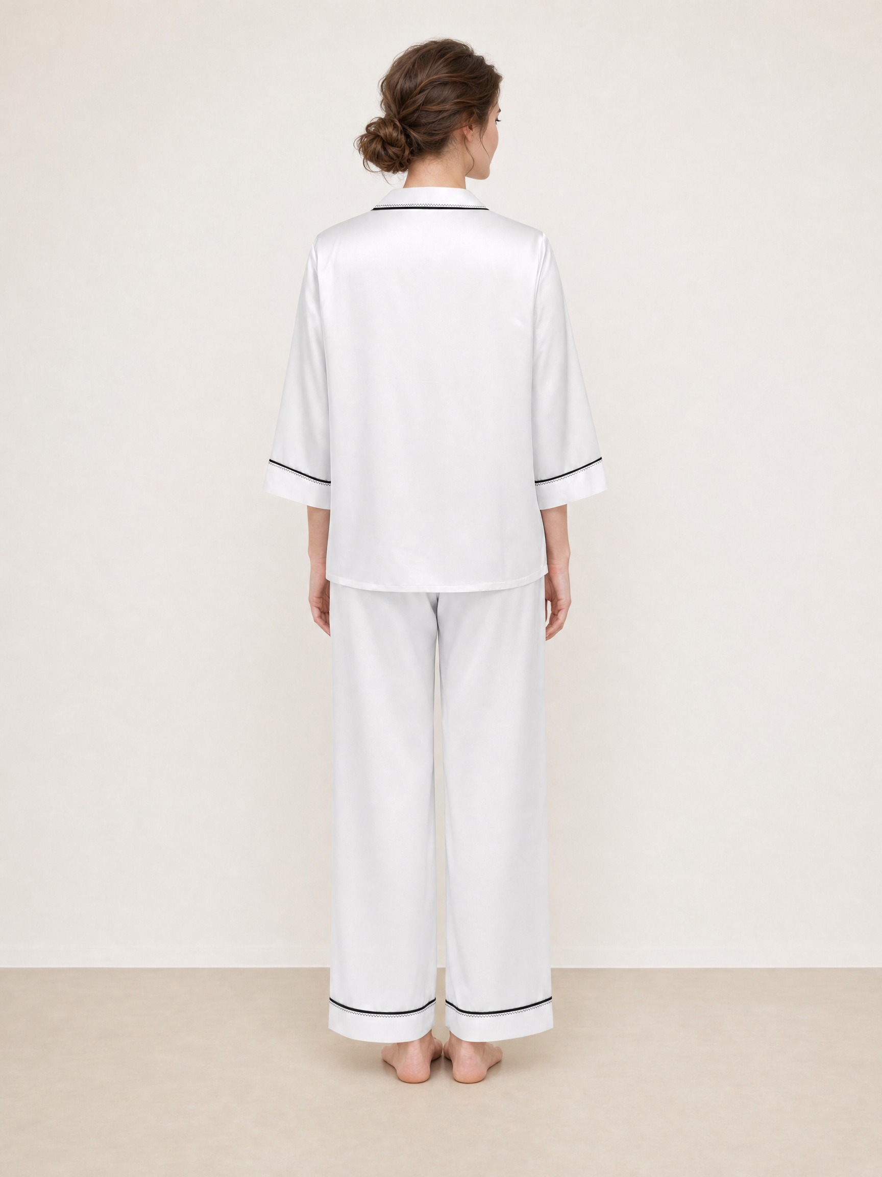 Lunar Glow Silk Pajama Set In Mulberry Silk - Lunar Halo