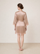 Wheat Shadows Robe In Mulberry Silk - Latte Harvest