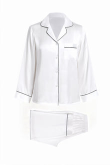 Lunar Glow Silk Pajama Set In Mulberry Silk - Moonbeam