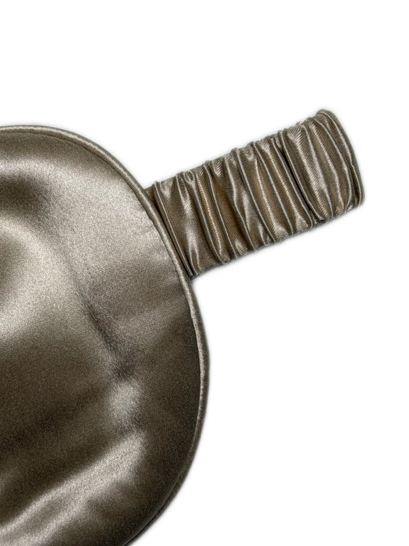 Wheat Shadows Eye Mask In Mulberry Silk - Champagne Breeze