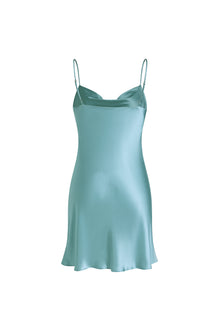 Viridian Lake Slip Dress in Mulberry Silk - Twilight Sea