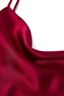 Crimson Maple Slip Dress In Mulberry Silk - Mulled Wine