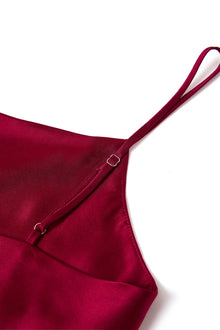 Crimson Maple Slip Dress In Mulberry Silk - Mulled Wine