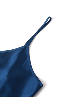 Midnight indigo Slip Dress In Mulberry Silk - Ink Depth