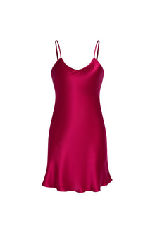 Crimson Maple Slip Dress In Mulberry Silk - Mulled Wine