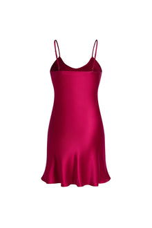 Crimson Maple Slip Dress In Mulberry Silk - Mulled Wine