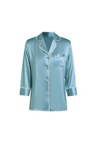 Viridian Lake Silk Pajama Set In Mulberry Silk - Twilight Sea