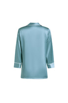Viridian Lake Silk Pajama Set In Mulberry Silk - Twilight Sea