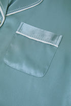 Viridian Lake Silk Pajama Set In Mulberry Silk - Twilight Sea