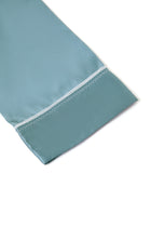 Viridian Lake Silk Pajama Set In Mulberry Silk - Twilight Sea