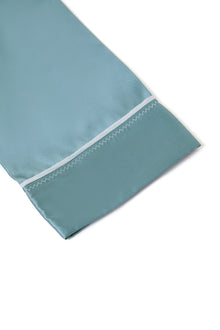 Viridian Lake Silk Pajama Set In Mulberry Silk - Twilight Sea