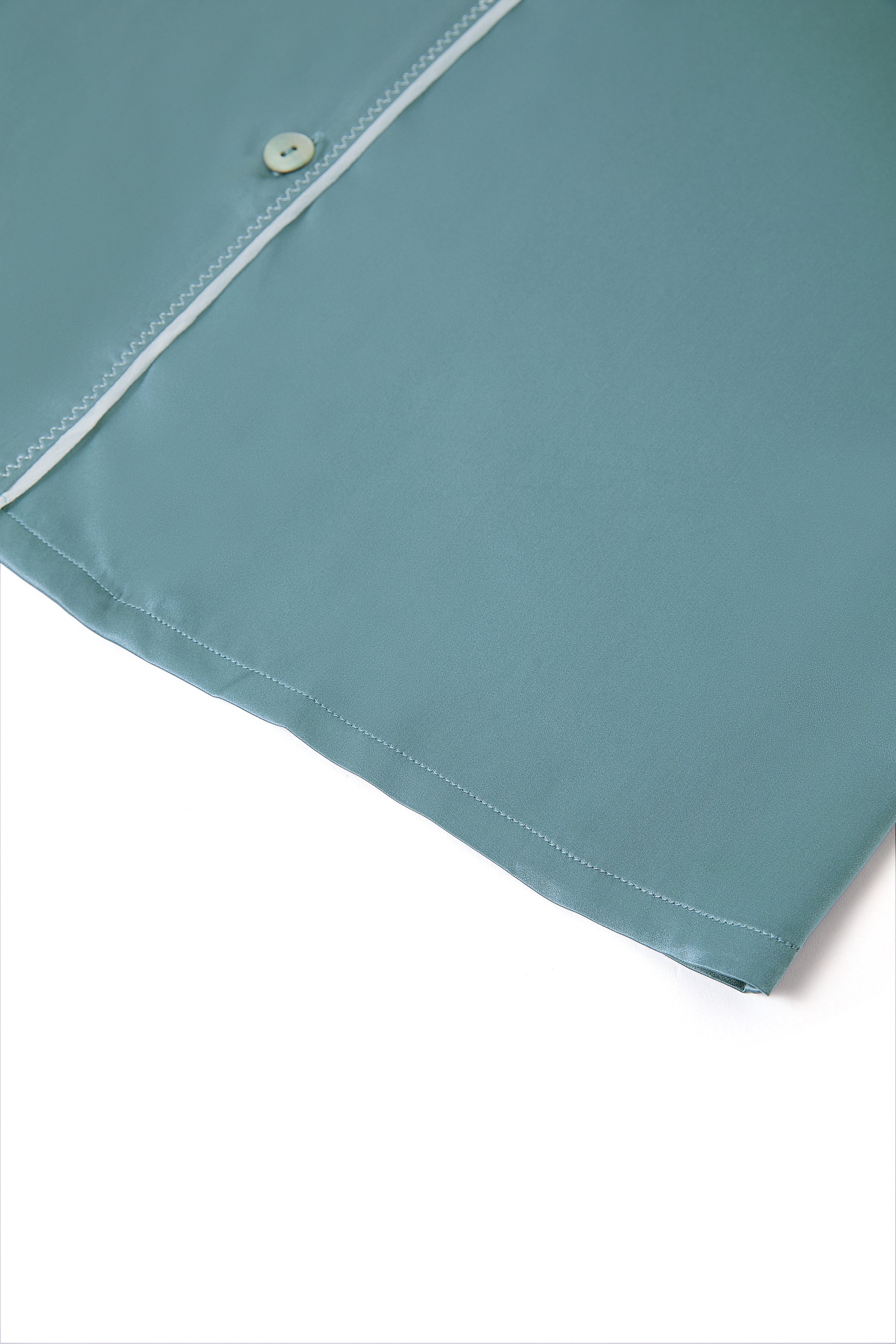 Viridian Lake Silk Pajama Set In Mulberry Silk - Twilight Sea