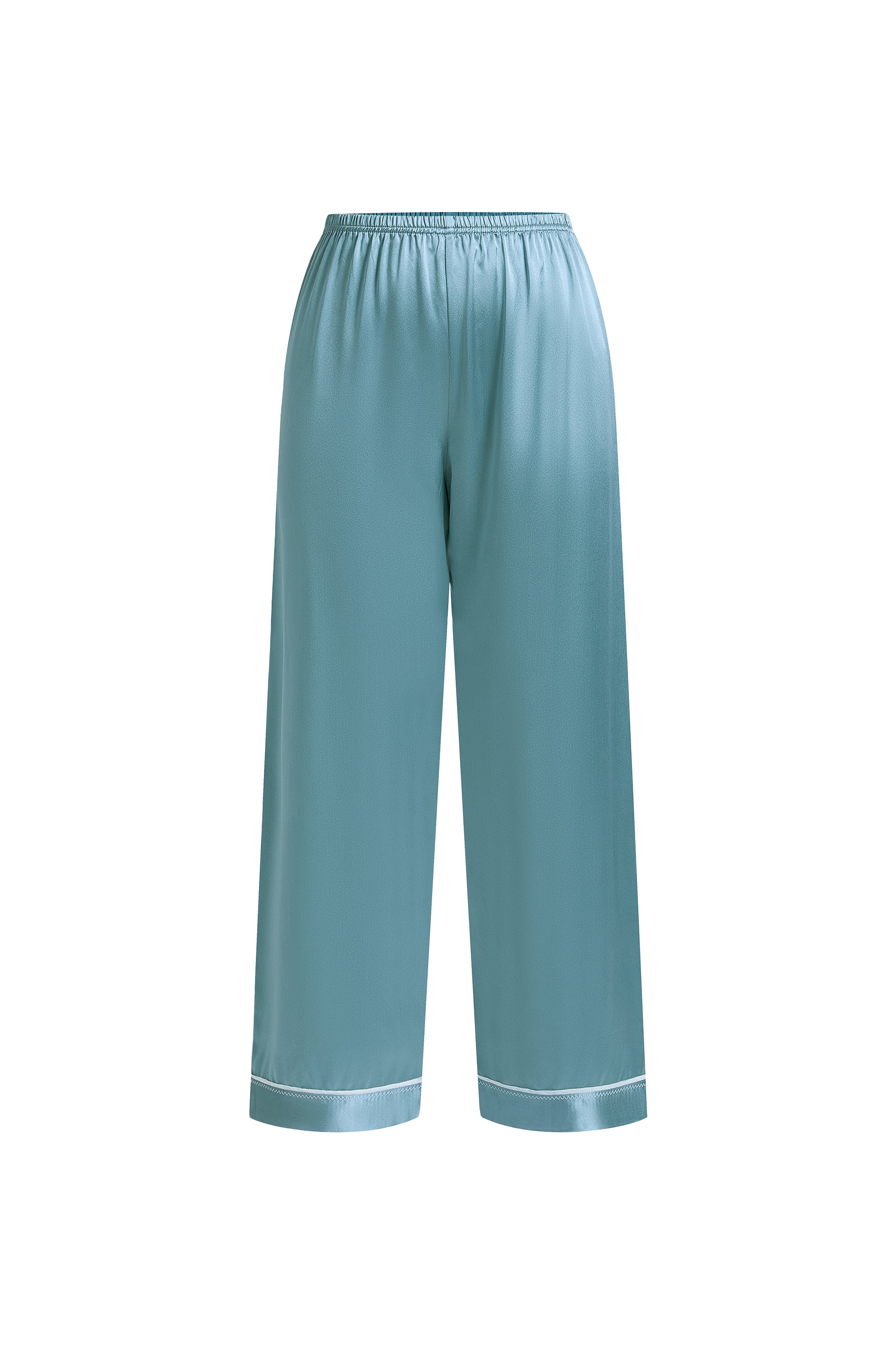 Viridian Lake Silk Pajama Set In Mulberry Silk - Twilight Sea