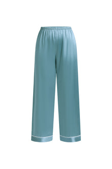 Viridian Lake Silk Pajama Set In Mulberry Silk - Twilight Sea