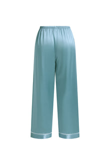Viridian Lake Silk Pajama Set In Mulberry Silk - Twilight Sea