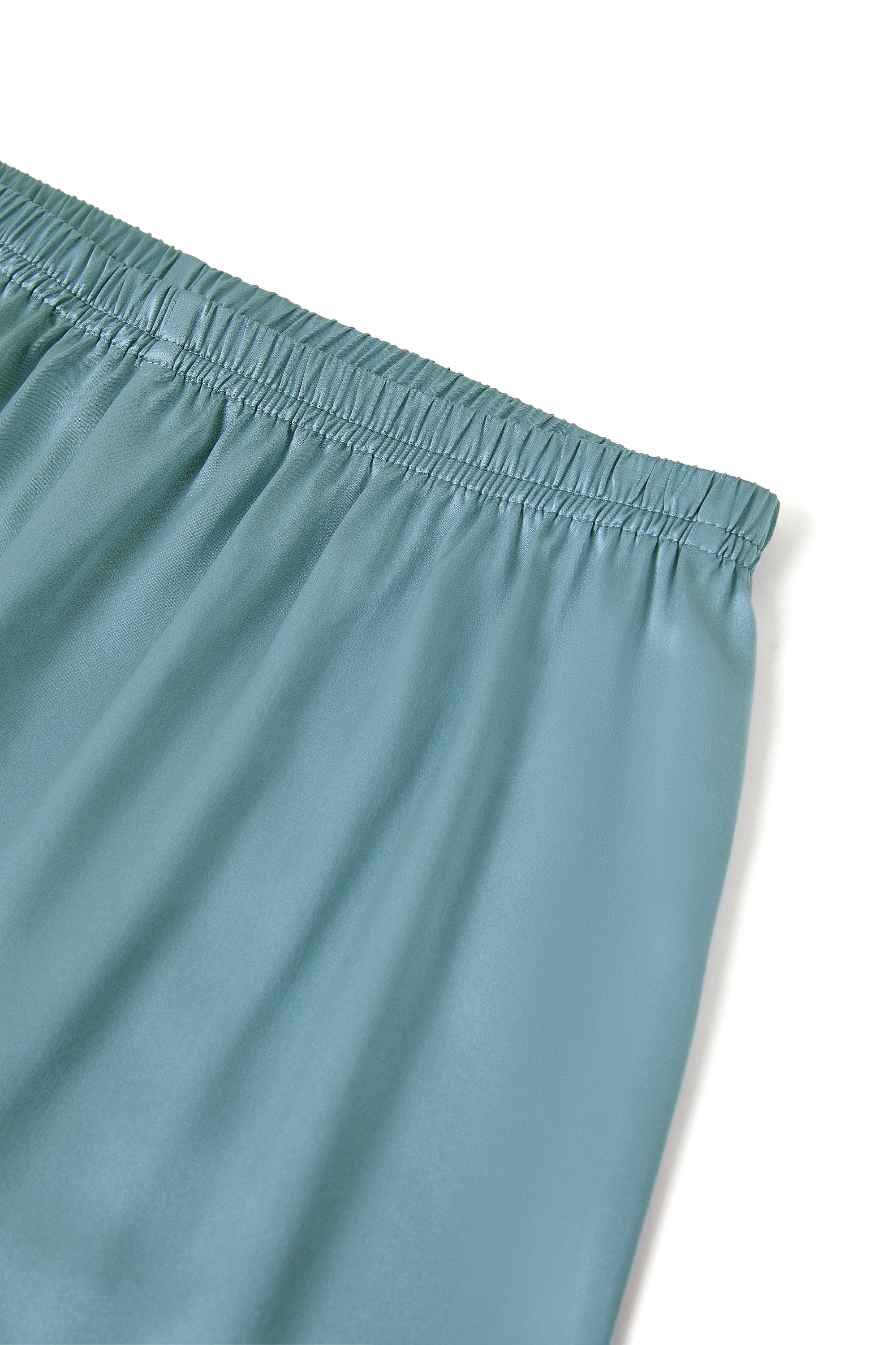 Viridian Lake Silk Pajama Set In Mulberry Silk - Twilight Sea