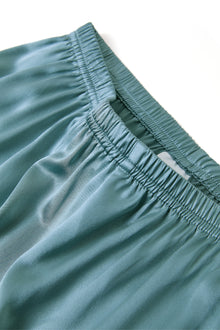 Viridian Lake Silk Pajama Set In Mulberry Silk - Twilight Sea