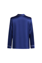 Midnight indigo Silk Pajama Set In Mulberry Silk - Indigo Drift