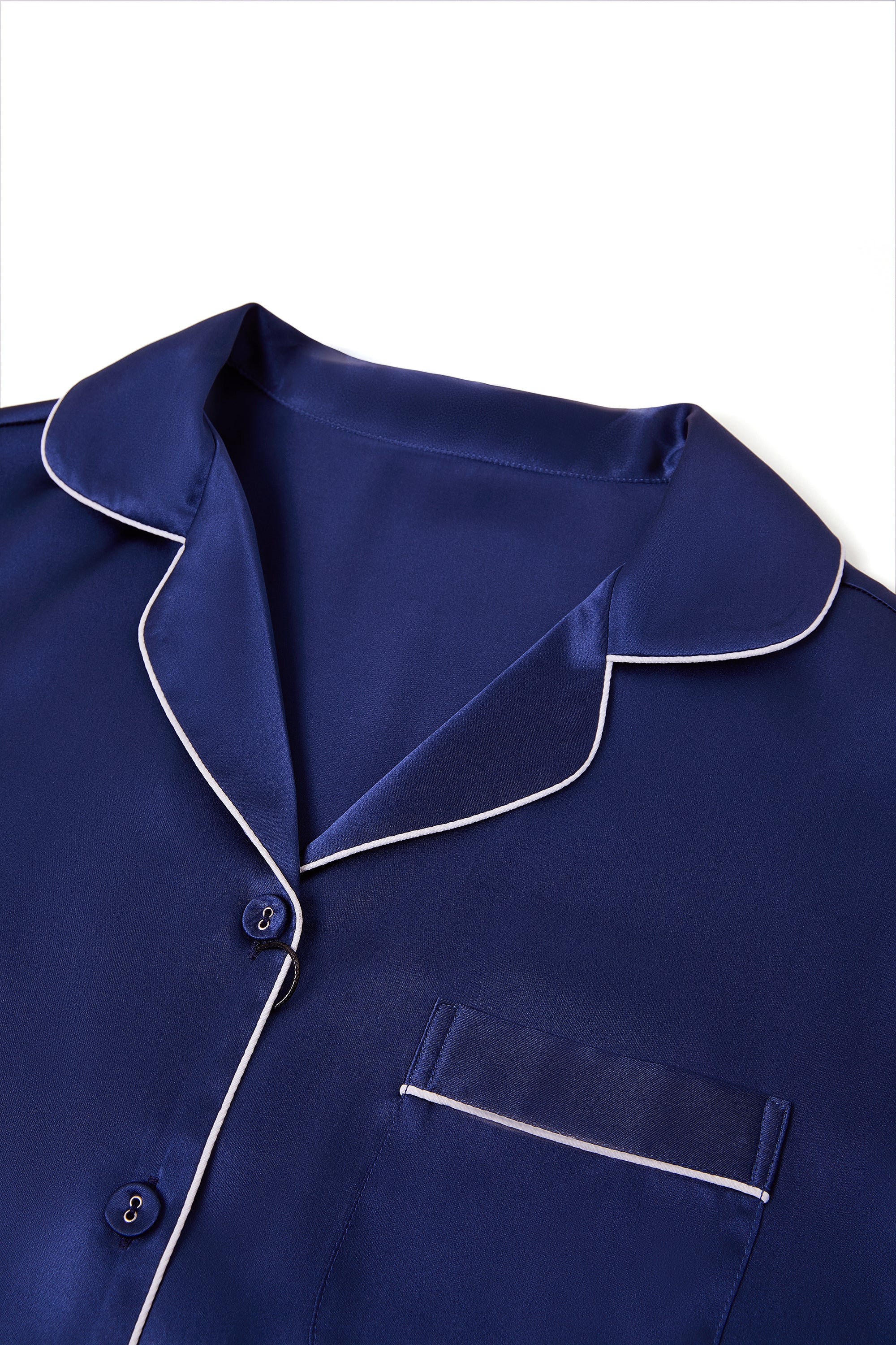 Midnight indigo Silk Pajama Set In Mulberry Silk - Indigo Drift