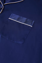 Midnight indigo Silk Pajama Set In Mulberry Silk - Indigo Drift