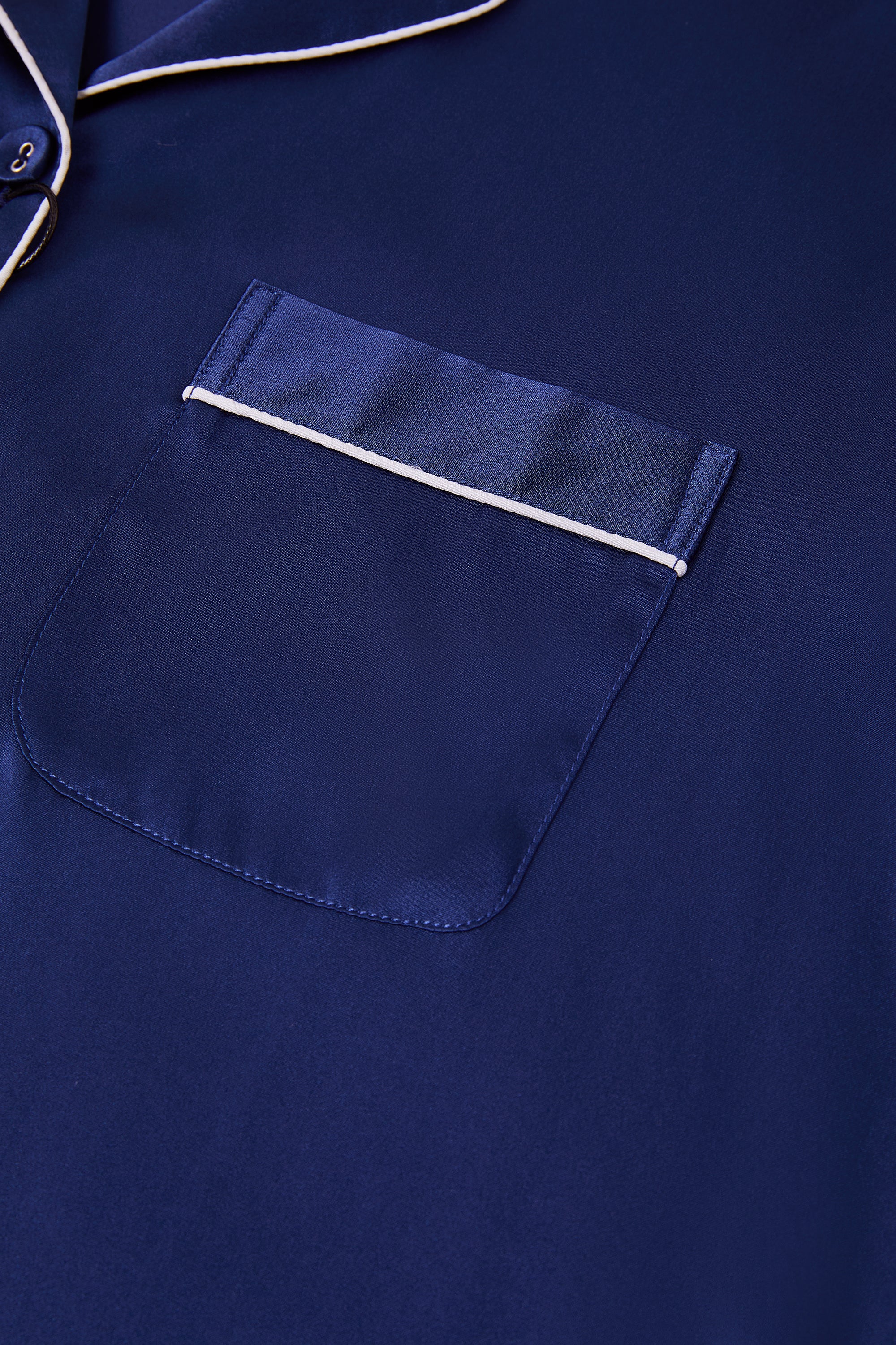 Midnight indigo Silk Pajama Set In Mulberry Silk - Indigo Drift