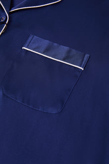 Midnight indigo Silk Pajama Set In Mulberry Silk - Indigo Drift