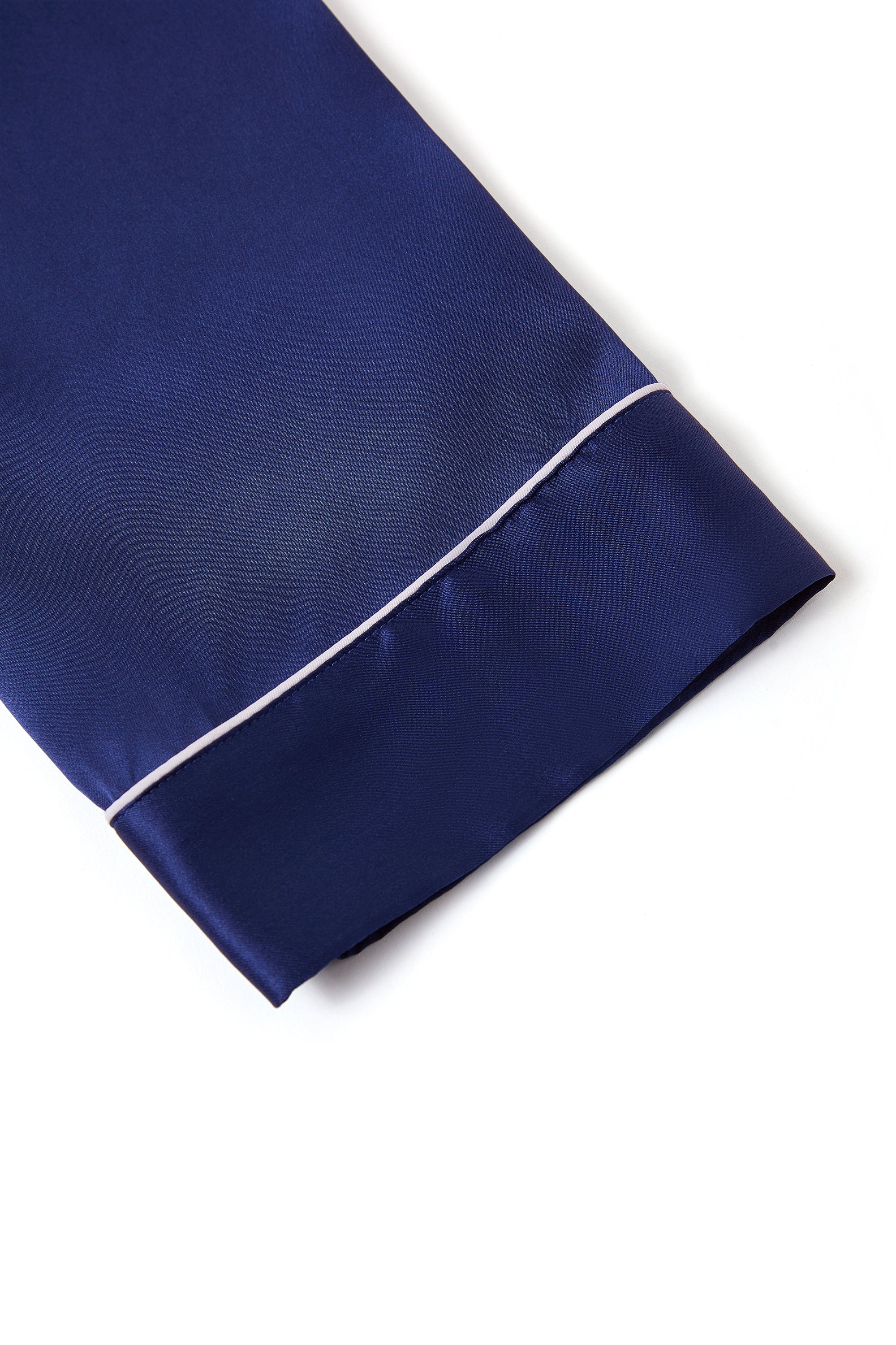 Midnight indigo Silk Pajama Set In Mulberry Silk - Indigo Drift