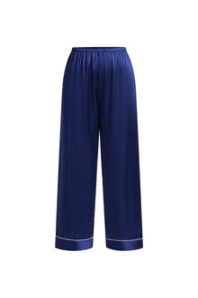 Midnight indigo Silk Pajama Set In Mulberry Silk - Indigo Drift