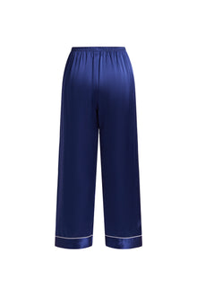 Midnight indigo Silk Pajama Set In Mulberry Silk - Indigo Drift